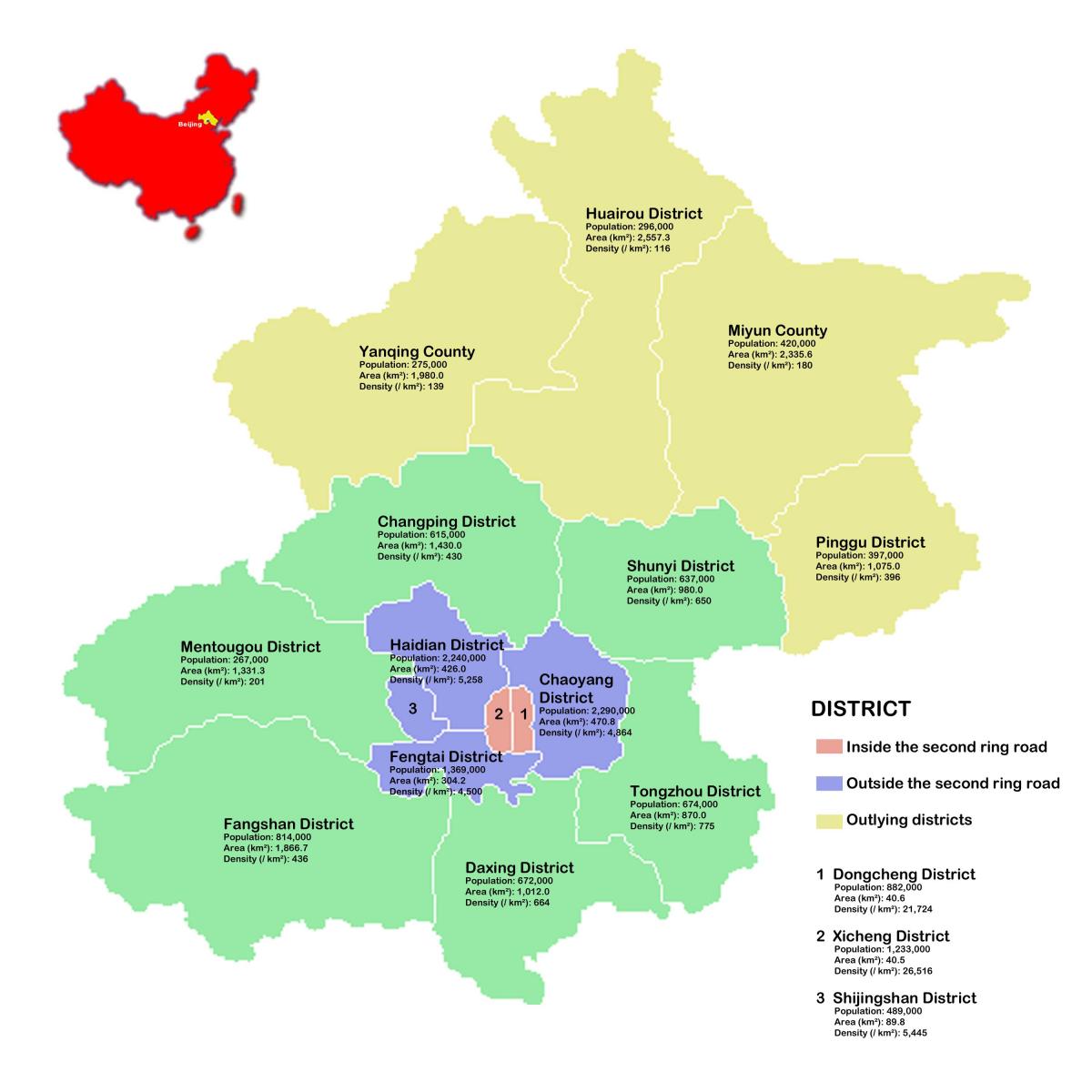 Beijing kitongoji ramani