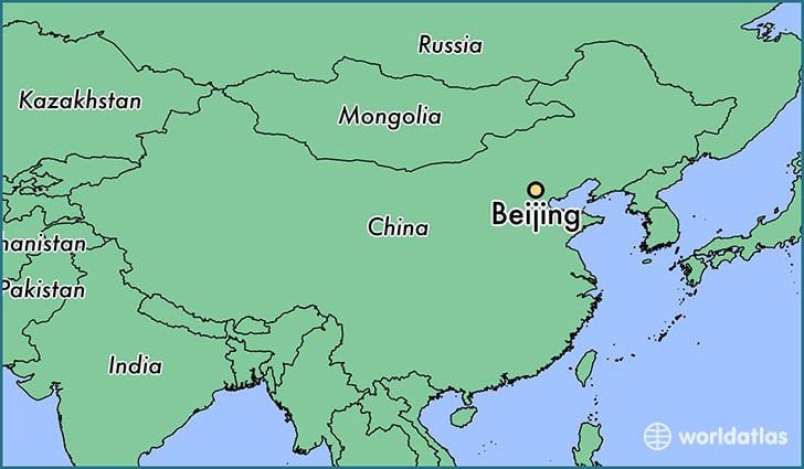 ramani ya China kuonyesha Beijing