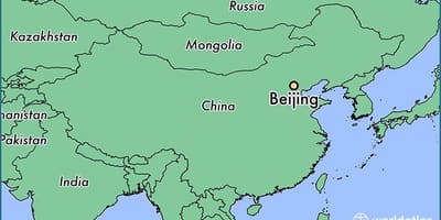 Ramani ya China kuonyesha Beijing